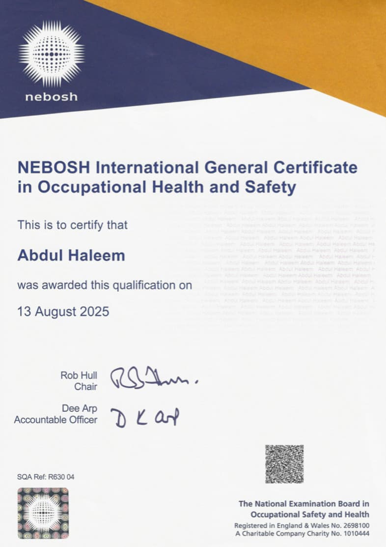 NEBOSH International General Certificate in Occupational Health and Safety