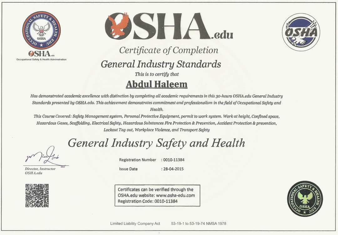 General Industry Safety and Health