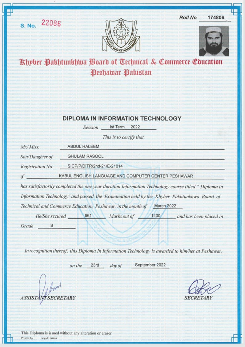 Diploma of Information Technology
